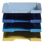 Set de 4 corbeilles-à-courrier Combo Midi Bee Blue - Couleurs assorties EXACOMPTA