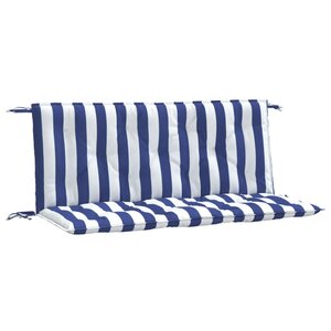 vidaXL Coussins de banc de jardin lot de 2 rayures bleues et blanches