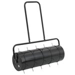 vidaXL Rouleau à gazon de jardin et colliers d'aérateur 63 L fer acier