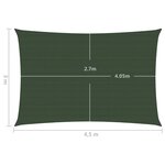 vidaXL Voile d'ombrage 160 g/m² Vert foncé 3x4 5 m PEHD