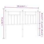 vidaXL Tête de lit métal noir 150 cm