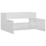 vidaXL Armoire d'évier Blanc brillant 90x38 5x46 cm Bois d’ingénierie