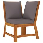 vidaXL Ensemble à manger de jardin 4 Pièces coussins Bois acacia