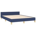 vidaXL Cadre de lit avec tête de lit Bleu 140x190 cm Tissu