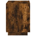 vidaXL Armoire de chevet et lumières LED chêne fumé bois d'ingénierie