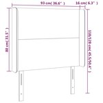 vidaXL Tête de lit avec oreilles Rose 93x16x118/128 cm Velours