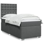 vidaXL Sommier à lattes de lit avec matelas Gris foncé 80x200 cm Tissu