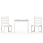 vidaXL Ensemble de bistrot de jardin 3 Pièces blanc bois de pin massif