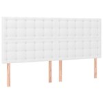 vidaXL Tête de lit à LED Blanc 160x5x118/128 cm Similicuir