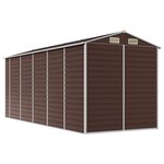 vidaXL Abri de jardin marron 191x470x198 cm acier galvanisé