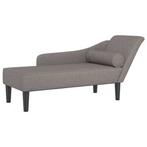 vidaXL Chaise longue avec coussins taupe tissu