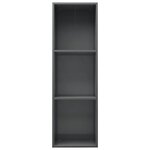 vidaXL Bibliothèque/Meuble TV Gris brillant 36x30x114 cm Aggloméré