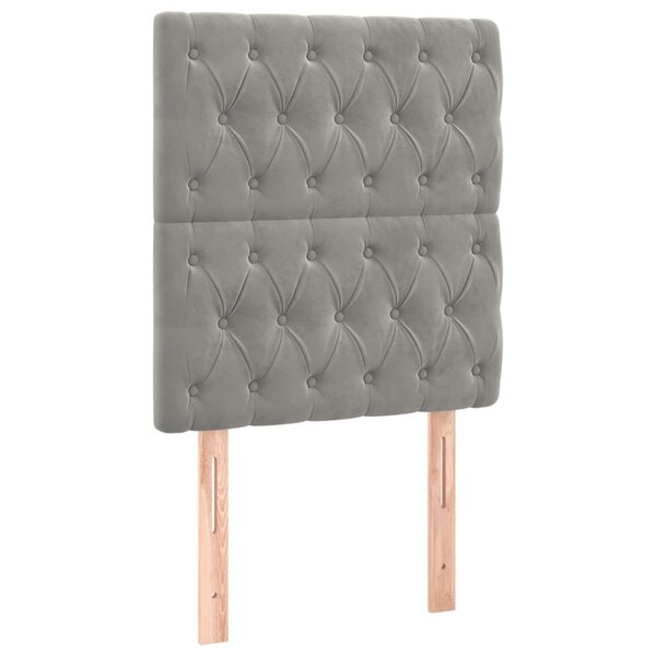 vidaXL Têtes de lit 2 Pièces Gris clair 80x7x78/88 cm Velours