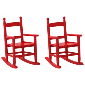 vidaXL Chaises à bascule enfants lot de 2 rouge bois peuplier massif