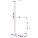 vidaXL Buffet haut gris béton 40x42 5x185 cm bois d'ingénierie