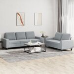 vidaXL Ensemble de canapés 2 Pièces gris clair tissu