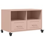 vidaXL Meuble TV rose 68x39x43 5 cm acier laminé à froid
