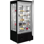 Vitrine réfrigérée 4 faces vitrées - 400 litres - combisteel - r290 - acier inoxydable400 800x660x1870mm