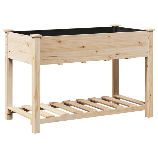 Jardinière vidaXL avec étagère 115x59x76 cm en bois massif de sapin
