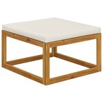 vidaXL Salon de jardin 4 Pièces avec coussin Crème Bois d'acacia solide