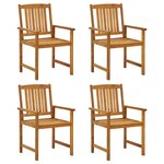 vidaXL Chaises de jardin avec coussins lot de 4 Bois d'acacia massif