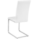 Lot de 4 chaises pieds acier siège de salon cuisine salle à manger design carré élégant blanc 08_0000573