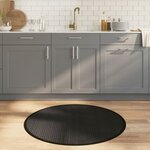 vidaXL Tapis rond noir 100 cm bambou