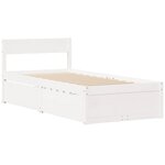 vidaXL Cadre de lit sans matelas blanc 90x200 cm bois de pin massif