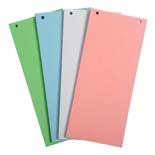 Paquet 100 Fiches Intercalaires Horizontales Unies Perforées Forever - 105x240mm - Couleurs Assorties - X 12 - Exacompta