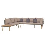 vidaXL Salon de jardin 4Pièces et coussins Bois d'acacia solide Marron