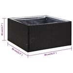 vidaXL Jardinière Noir 80x80x40 cm Résine tressée