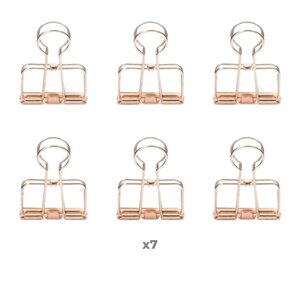 42 pinces double-clip cuivrées 4 cm