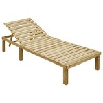 vidaXL Chaise longue avec coussin carreaux gris Bois de pin imprégné