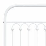vidaXL Cadre de lit métal avec tête de lit/pied de lit blanc 140x190cm