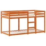 vidaXL Lit superposé avec toit cire marron 80x200cm bois massif de pin