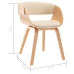 vidaXL Chaises à manger lot de 6 crème bois courbé et similicuir