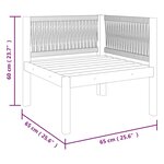 vidaXL Salon de jardin 6 pièces avec coussins bois d'acacia crème et corde