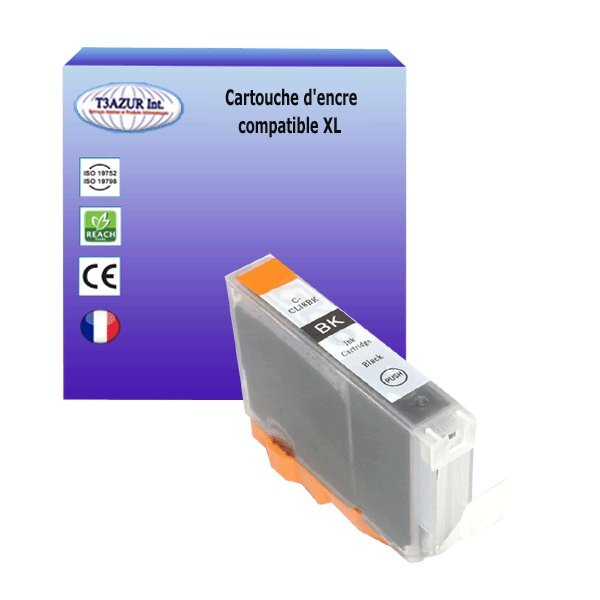 Cartouche compatible avec Canon Pixma MP970, MX700, MX850, PRO 9000, PRO 9000 Mark II remplace Canon CLI-8   Photo Noire - T3AZUR