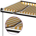 vidaXL Auvent automatique capteur de vent LED 600x350cm Jaune et blanc