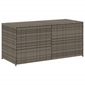 vidaXL Boîte de rangement de jardin gris 283L résine tressée