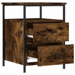 vidaXL Tables de chevet 2 Pièces chêne fumé 44x45x60 cm bois ingénierie