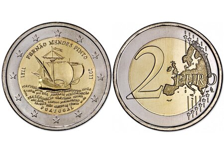 Pièce de monnaie 2 euro commémorative Portugal 2011 – Fernão Mendes Pinto