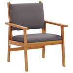 Ensemble de salle à manger de jardin 6 pièces avec coussins en bois d'acacia