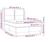 vidaXL Sommier à lattes de lit avec matelas Noir 140x200 cm Tissu