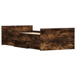 vidaXL Cadre de lit tête de lit et pied de lit chêne fumé 90x200 cm