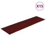 vidaXL Tapis d'escalier autocollants Rectangulaire 15Pièces 76x20cm Rouge