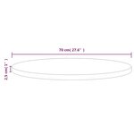 vidaXL Dessus de table Ø70x2 5 cm Bois de pin massif