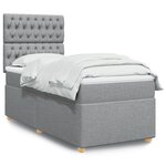 vidaXL Sommier à lattes de lit avec matelas Gris clair 100x200cm Tissu