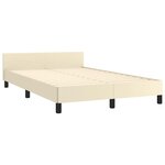 vidaXL Cadre de lit avec tête de lit sans matelas crème 120x200 cm