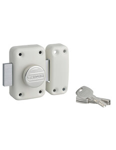 THIRARD - Verrou à bouton Transit 2 pour porte d'entrée  cylindre 40mm  4 clés  époxy blanc - THIRARD